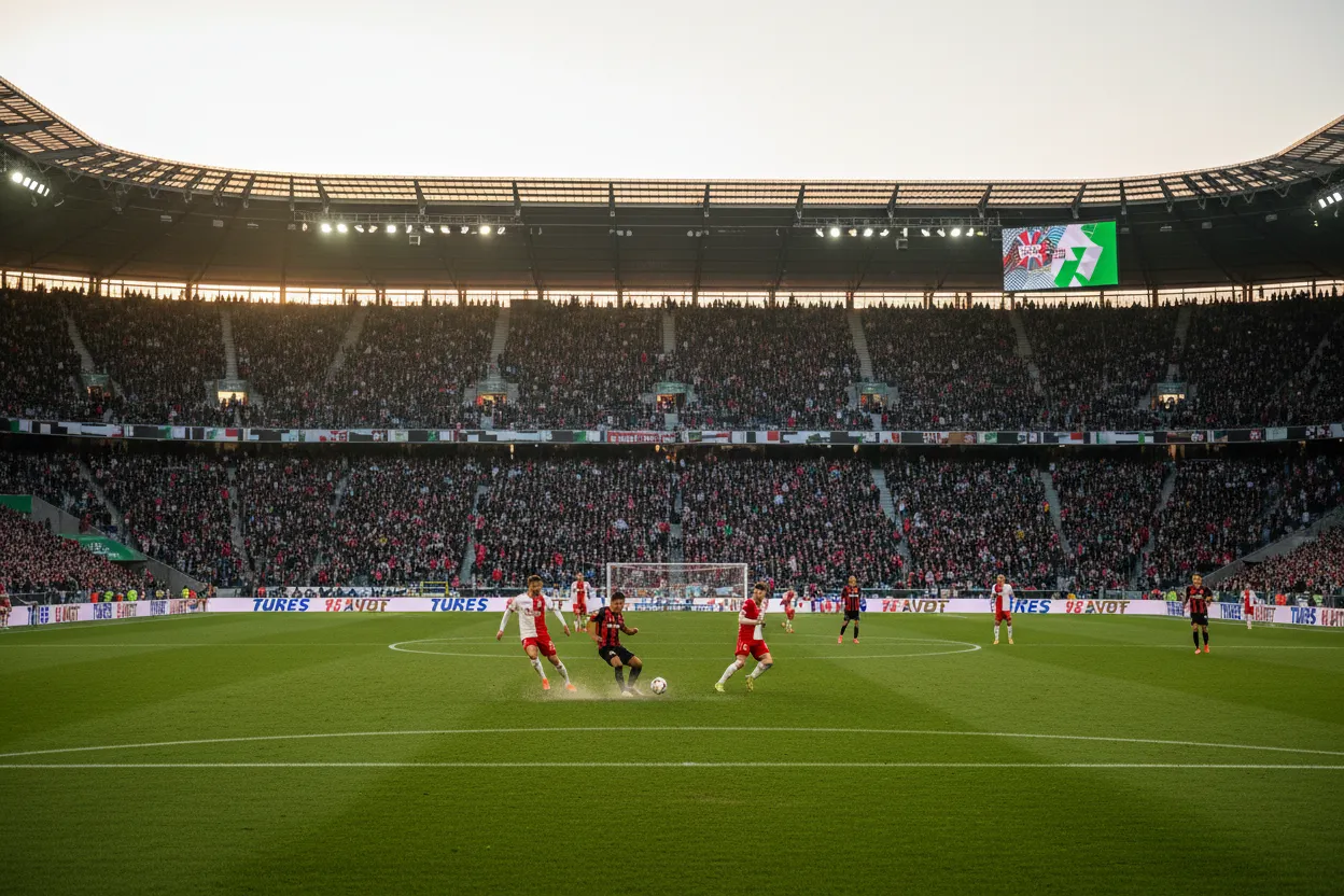 Bundesliga Spielball auf dem Rasen vor Spielbeginn