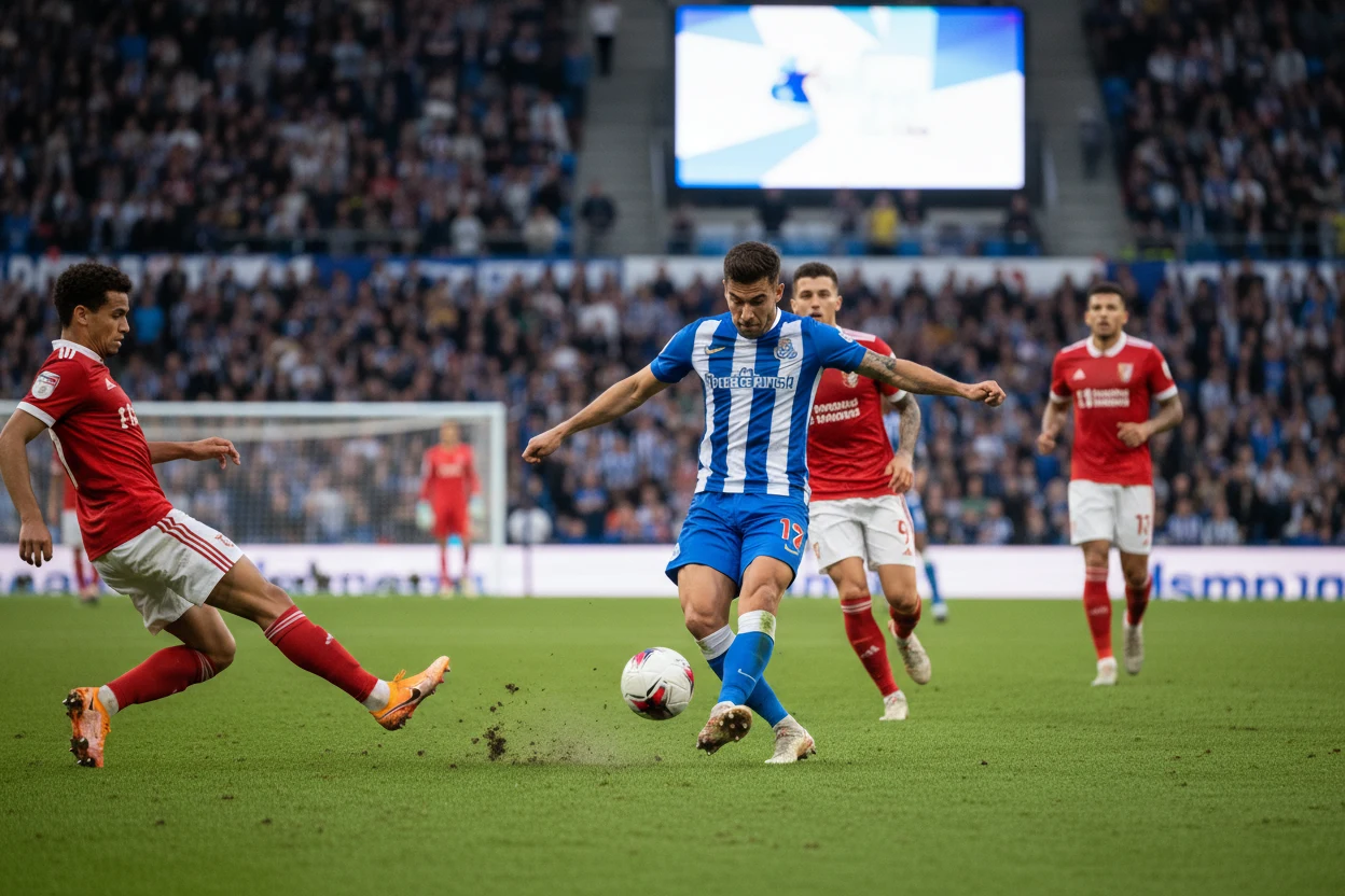 Digitale Anzeigetafel mit Spielstand und Quoten im Stadion