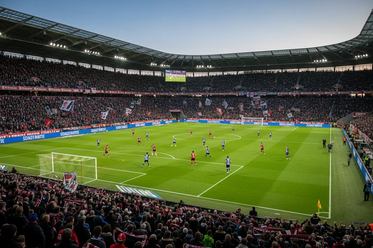Fußballspieler im Zweikampf um den Ball
