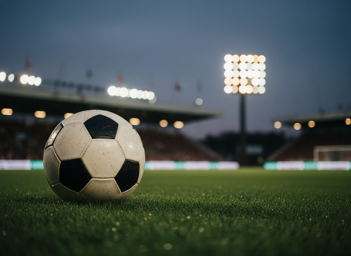 Taktische Spielanalyse und Statistikdaten auf dem Stadionrasen
